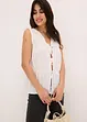 Mouwloze blouse met volants en strikjes, bonprix