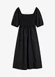 Midi jurk met pofmouwen en gesmokt detail, bonprix