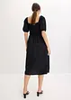 Midi jurk met pofmouwen en gesmokt detail, bonprix