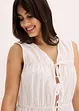 Mouwloze blouse met volants en strikjes, bonprix