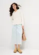 Midi spijkerrok mid waist, superzacht, bonprix