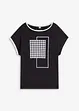 Shirt met opvallende print en biezen in een contrastkleur, bonprix