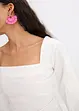 Blouse met pofmouwen en gesmokt detail, bonprix