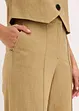 High waist bandplooibroek met linnen, bonprix