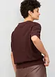 Ajour poloshirt met linnen, bonprix