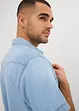Spijkeroverhemd met korte mouw van biologisch katoen, slim fit, bonprix