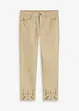 Stretch broek met broderie anglaise, bonprix