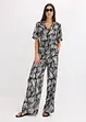 Blouse met korte mouwen in linnenlook, bonprix