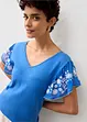 Gebreide top met zijde en mouwen van chiffon, bonprix