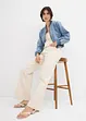Wide leg mid waist jeans met een comfortabele band, bonprix