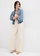Wide leg mid waist jeans met een comfortabele band, bonprix