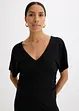 Geribde jersey jurk met zijsplitten, bonprix