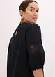Blouse met korte mouwen en linnen, bonprix