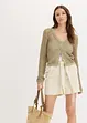 Twill short met ceintuur, bonprix
