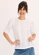Shirt met broderie anglaise en volants, bonprix