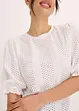 Shirt met broderie anglaise en volants, bonprix