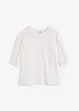 Shirt met broderie anglaise en volants, bonprix