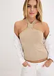 Gebreide haltertop van zachte viscose, bonprix