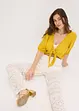 Slip-on broek met met gebreid ajour-patroon, bonprix