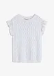Gebreide top in gehaakte look met kant, bonprix