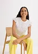 Gebreide top in gehaakte look met kant, bonprix