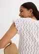 Gebreide top in gehaakte look met kant, bonprix