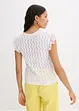 Gebreide top in gehaakte look met kant, bonprix