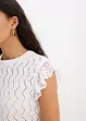 Gebreide top in gehaakte look met kant, bonprix
