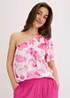 One-shoulder blouse van gestructureerde viscose, bonprix