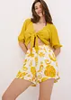 Korte short met print van gestructureerde viscose, bonprix