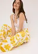 Wijde broek met print van gestructureerde viscose, bonprix