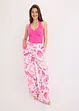 Wijde broek met print van gestructureerde viscose, bonprix