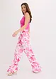 Wijde broek met print van gestructureerde viscose, bonprix