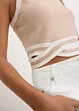 Cropped gebreide top met gedraaide zoom, bonprix