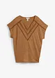 T-shirt van linnen met kant, bonprix