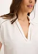 Poloshirt van viscose met kanten inzetstuk, bonprix