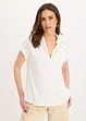 Poloshirt van viscose met kanten inzetstuk, bonprix