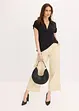 Poloshirt van viscose met kanten inzetstuk, bonprix