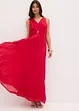 Chiffon jurk met plissé rok en accessoire gesp, bonprix
