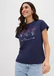 Basic T-shirt met print (set van 2), bonprix