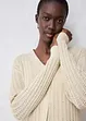 Ajour-vest met linnen, bonprix