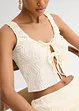 Top met veterdetail in gestructureerde look, bonprix