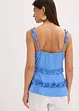 Top met spaghettibandjes en ruches, bonprix