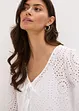 Blouse met broderi anglaise en pofmouwen, bonprix