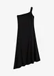 Jersey jurk met asymmetrische zoom en knoopdetail op de schouder, bonprix