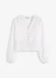 Blouse met crochet inzetstuk en franjes, bonprix