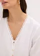 Blouse met crochet inzetstuk en franjes, bonprix