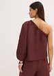 One-schouder blouse met linnen, bonprix