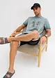 T-shirt in een verwassen look van biologisch katoen, bonprix