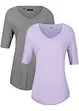 Longshirt van zachte viscose (set van 2), bonprix